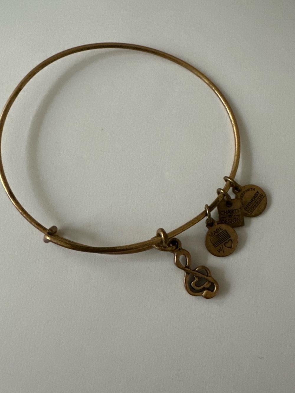 Gold-Tone Treble Clef Charm Bangle Bracelet - Women's Jewelry